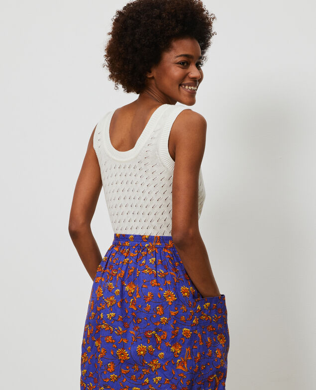 Cotton and linen vest Gardenia