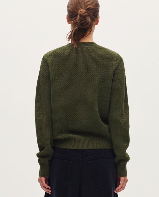 Round neck cardigan  U570 olive