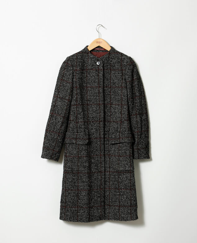 Straight fit coat Black