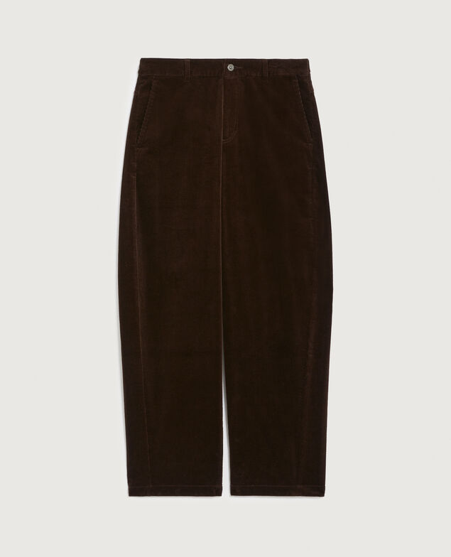 Barrel leg corduroy trousers U380 dark brown