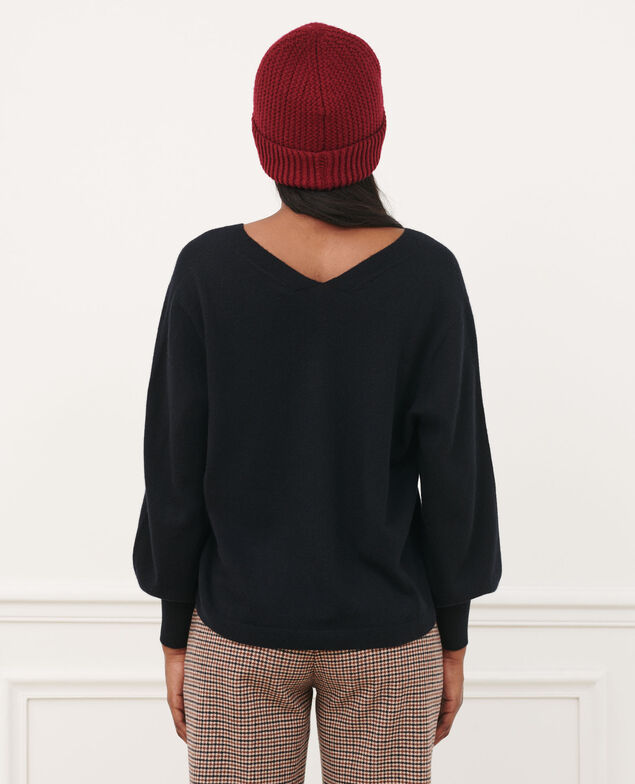 Loose cashmere 3D jumper Black beauty