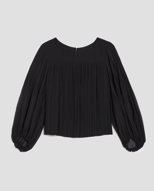 Pleated blouse H091 black beauty