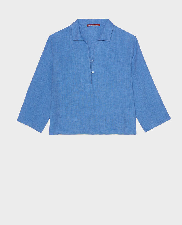 Linen blouse Indigo