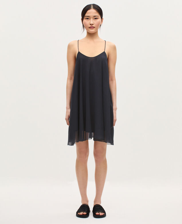 Muslin mini dress  K080 vulcan gray