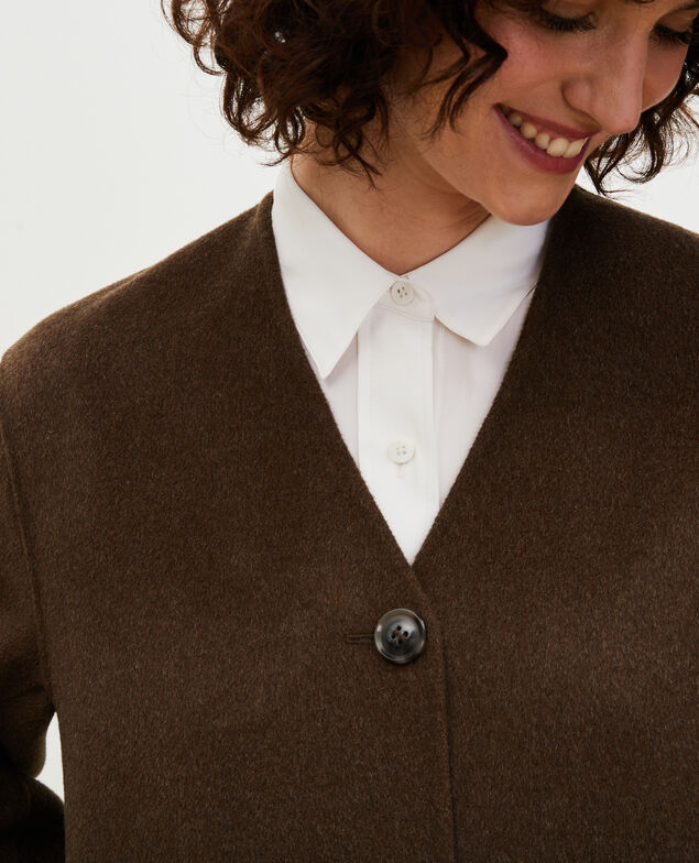 Double-sided wool coat Heather kaki