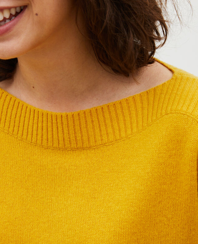 Cashmere boatneck jumper Lemon curry