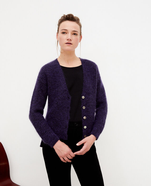Mohair blend cardigan Purple