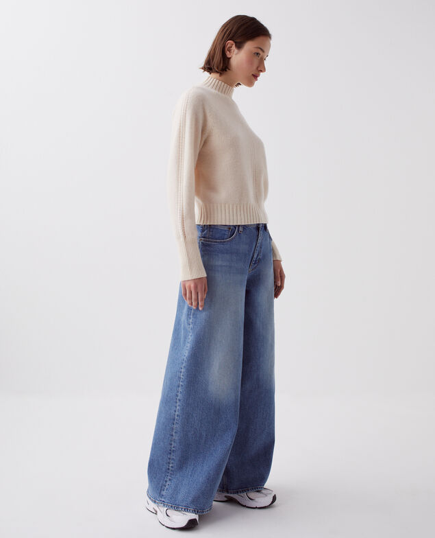 Cashmere polo neck jumper I300 pearled ivory