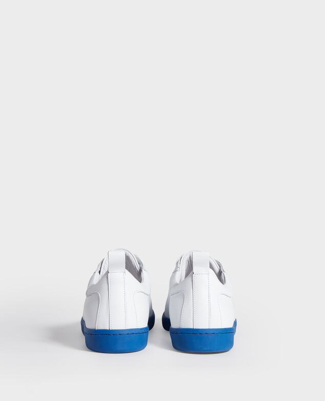 Lace-up leather sneakers White princess blue