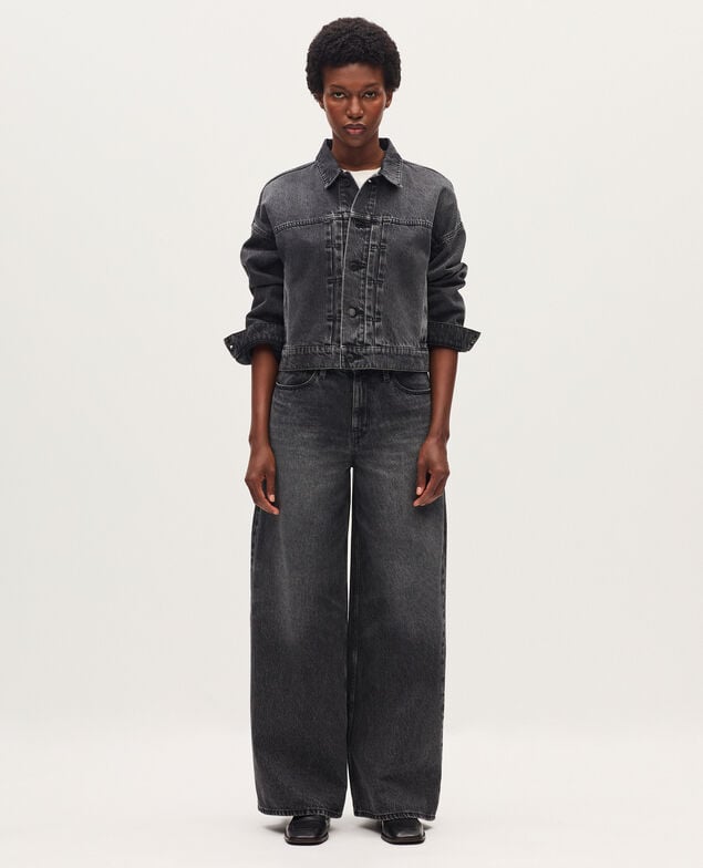 Short cotton jacket K081 dark gray