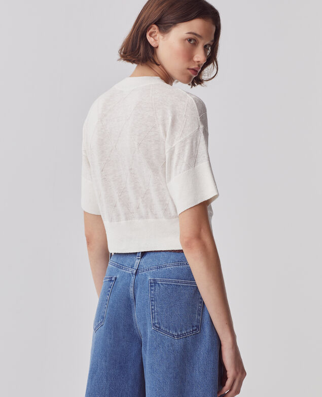 Short-sleeve jumper H013 gardenia
