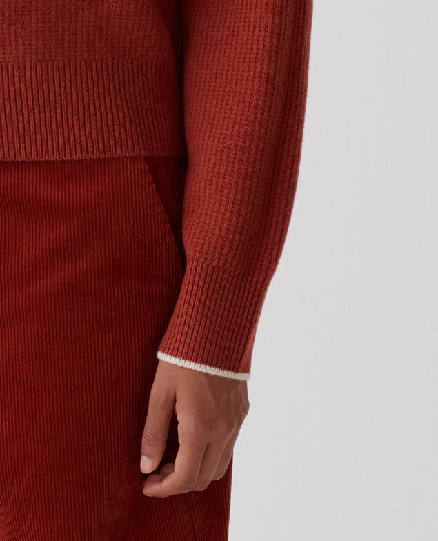 Half-zip wool jumper U270 orange