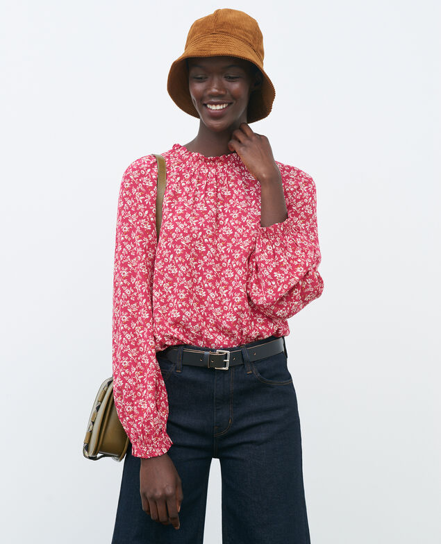 Flowing printed top Indienne red