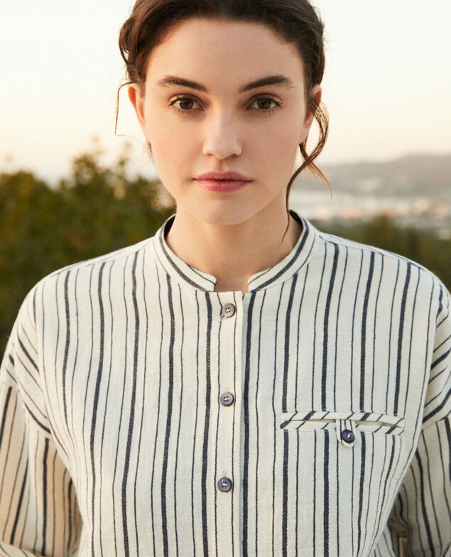 Striped shirt Off white/navy stripes