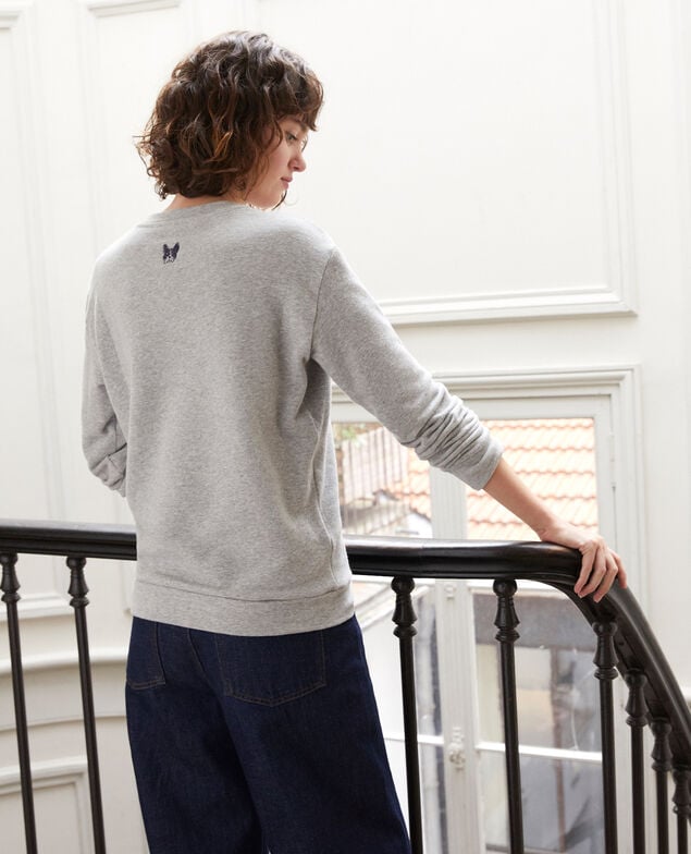 Embroidered Léon sweatshirt Grey