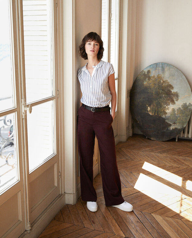 Shirt with round collar Blue