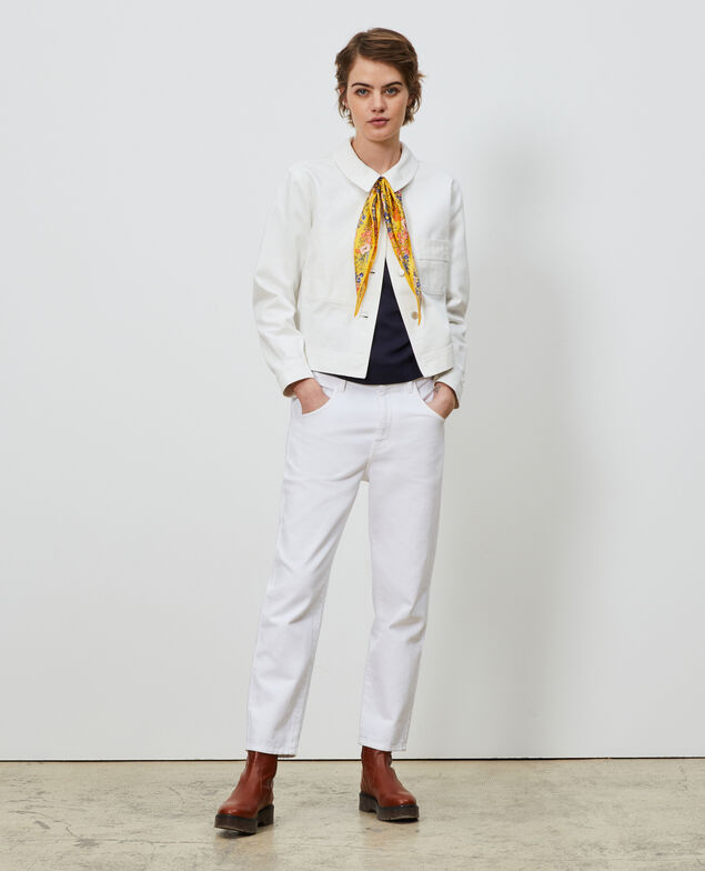 Short cotton jacket Optical white