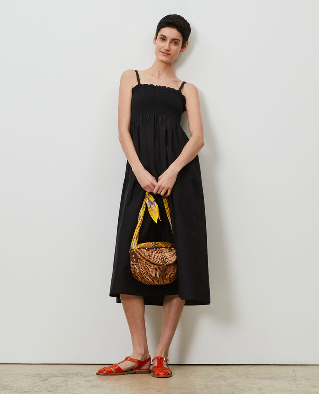 Cotton and silk maxi dress Black beauty