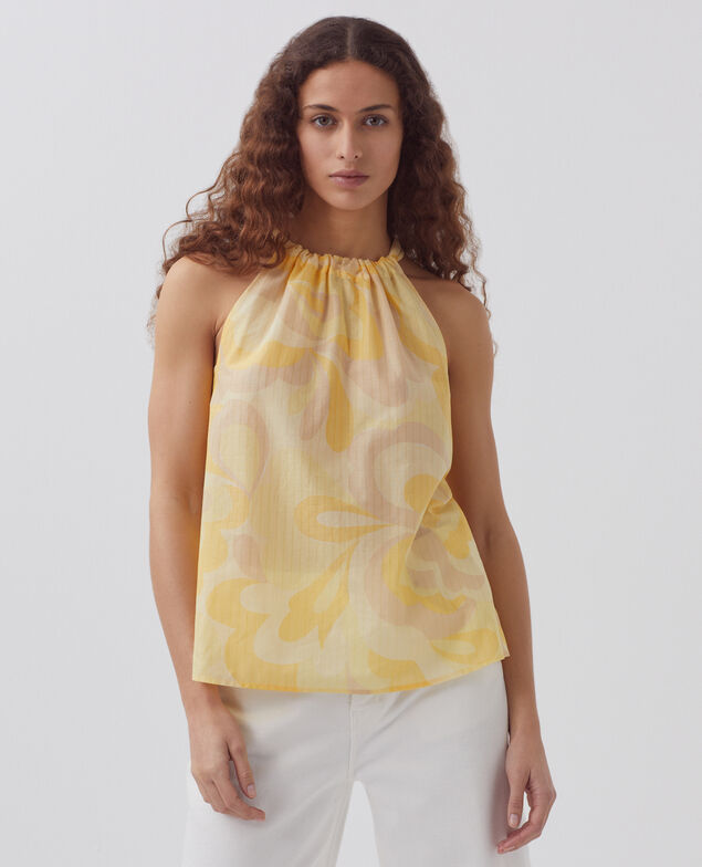 Halter neck top H413 anemone yellow