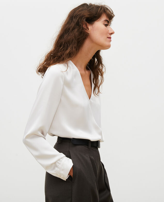 V-neck long-sleeve top Jet stream