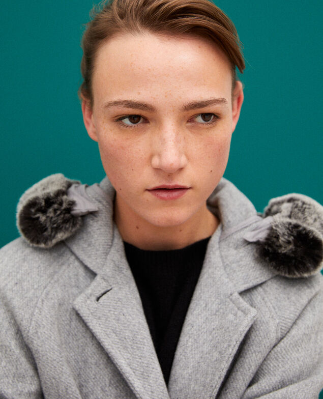 Hooded coat Light heather grey