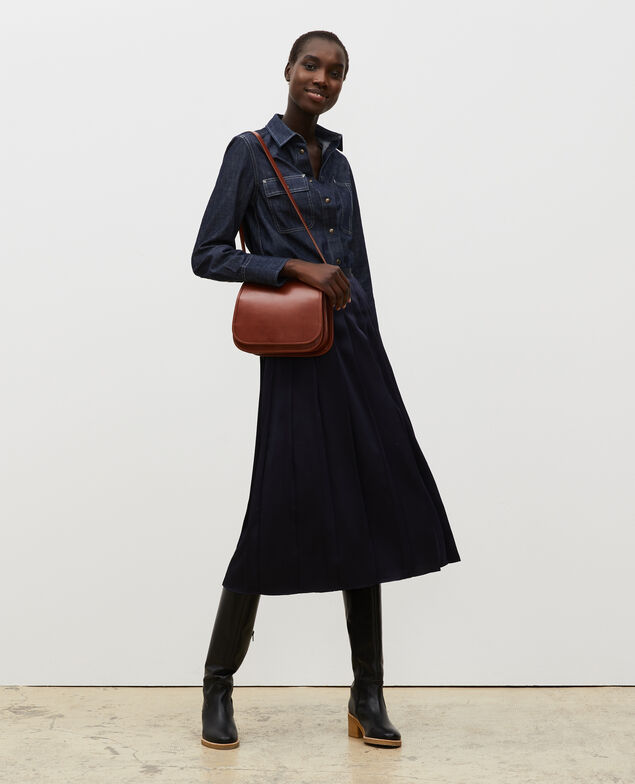Maxi flat pleat skirt Night sky