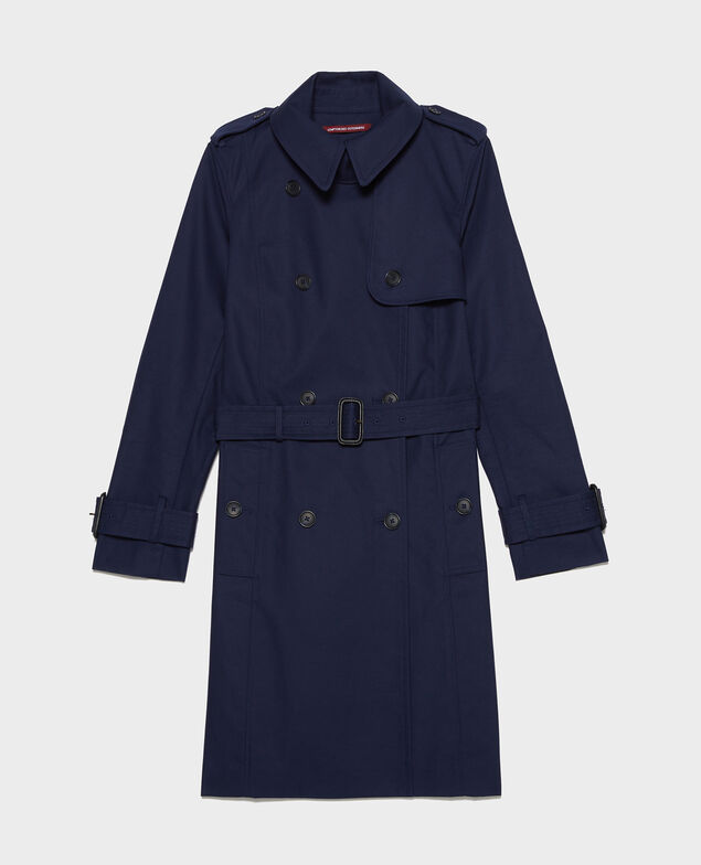 CATHERINE - Iconic cotton trench Maritime blue