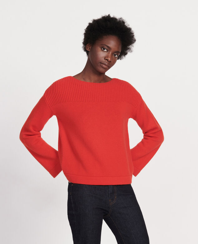 Wool and cashmere jumper Fiery red