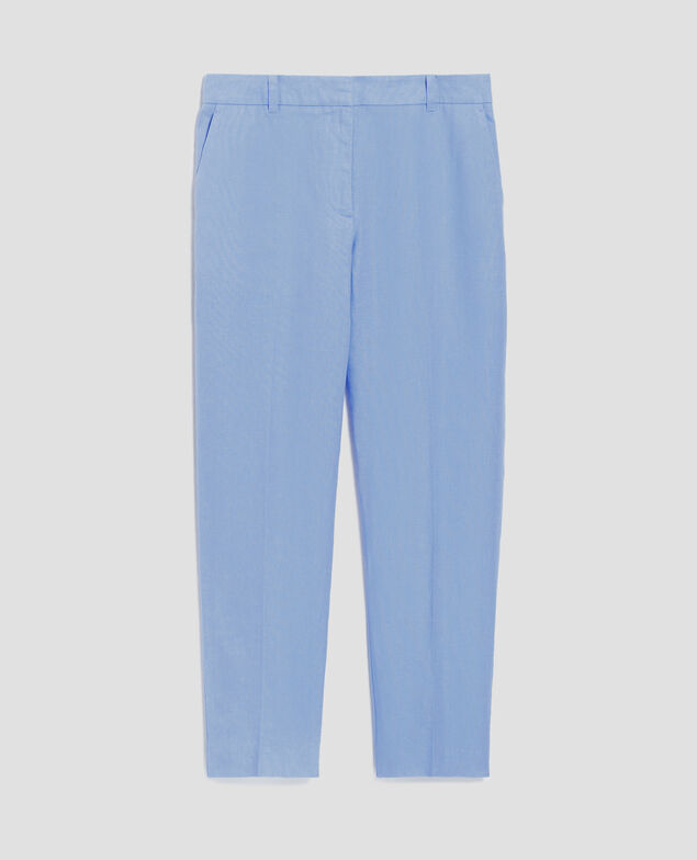 MARGUERITE - Linen cigarette trousers H612 bel air blue