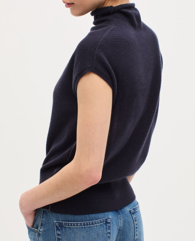 Sleeveless cashmere jumper  K691 navy st gray