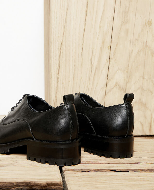 Black leather derbies Noir