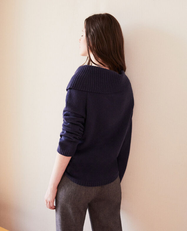 Jumper with cable stitch details Peacoat