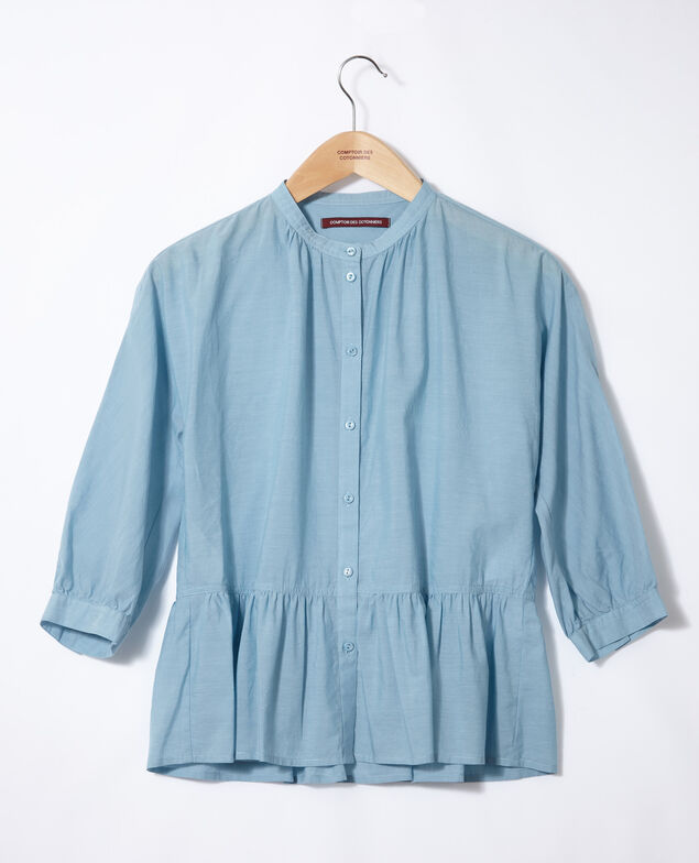 Peplum blouse Adriatic blue