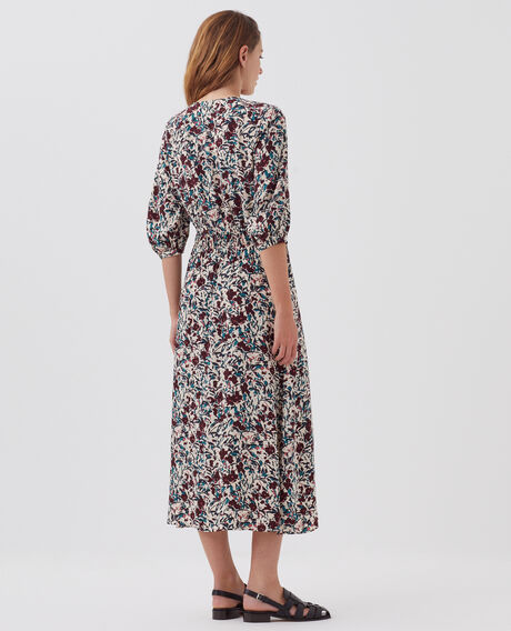 LUDIVINE - Floaty maxi dress J751 leaf burgundy