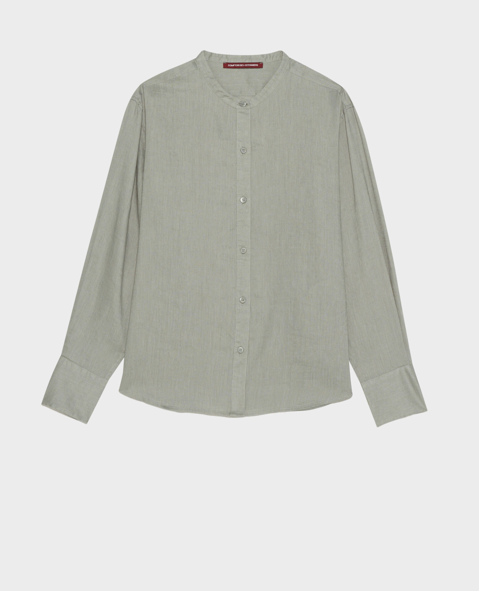 専用です。L'Appartement Linen No Collar COTTON/LINEN POPLIN OVERSIZED STAND COLLAR SHIRT – THE SHOP