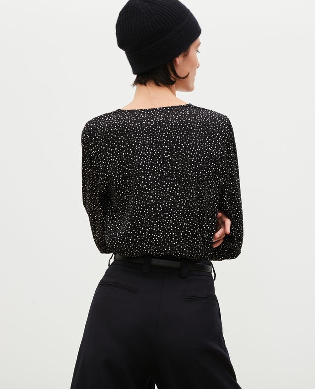 Printed long-sleeve top Print constellation black