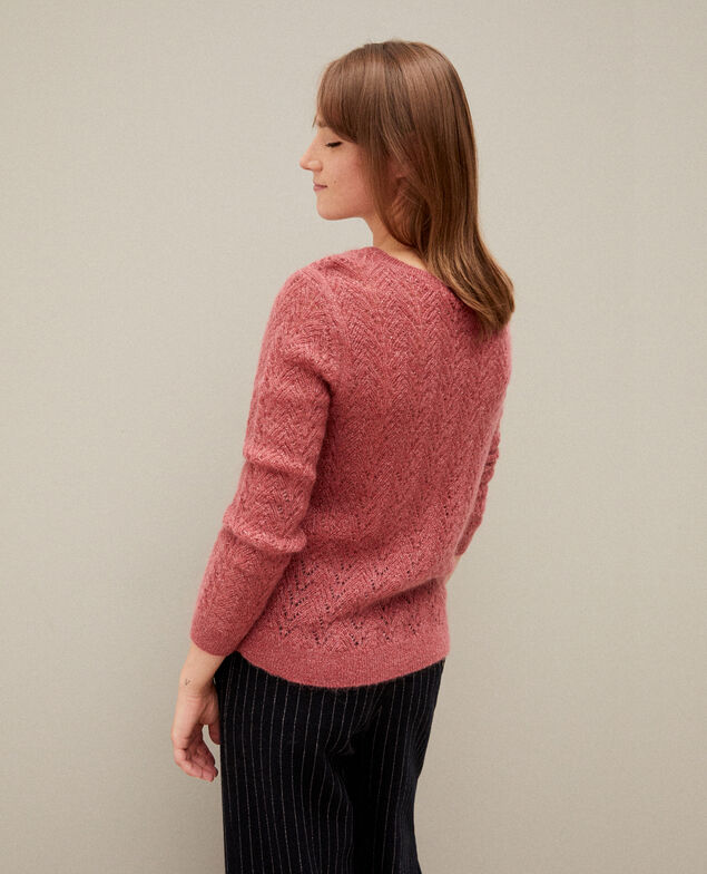 Jumper with mohair and lurex Earth red