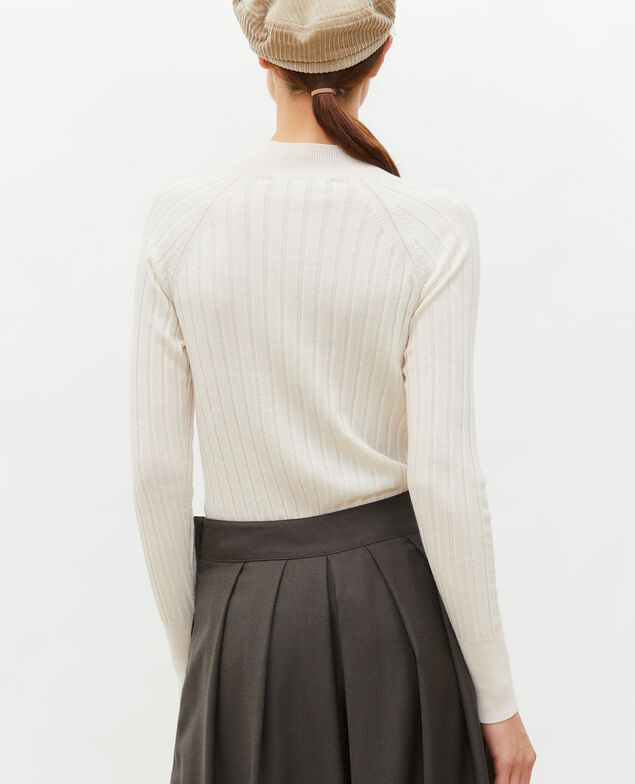  Ribbed merino wool turtleneck jumper Jet stream