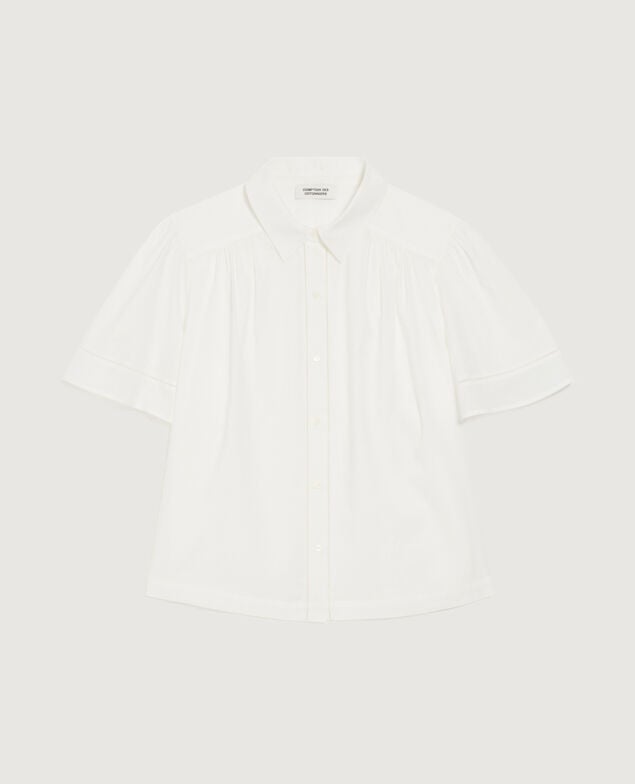 Cotton voile shirt H013 gardenia