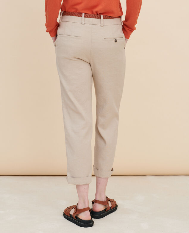 MARGUERITE - Cigarette trousers Oxford tan