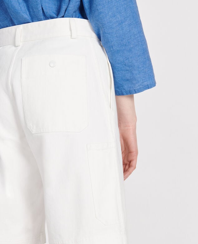 Cotton canvas bermuda shorts Optical white