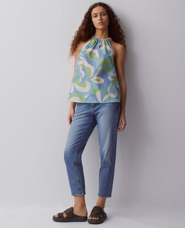 Halter neck top H643 anemone blue