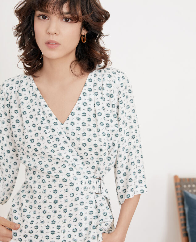 Printed blouse with buckle Dandelion kaolin