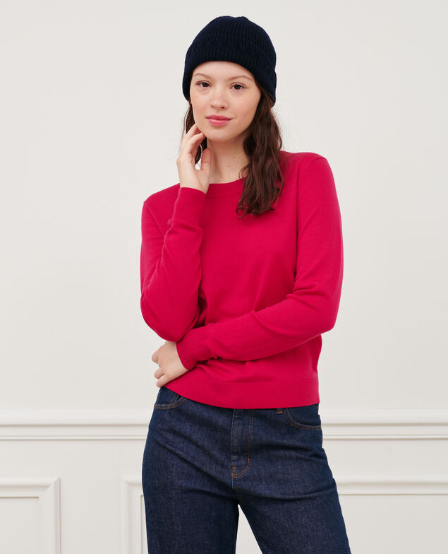 Round neck merino wool jumper 6018c persian red