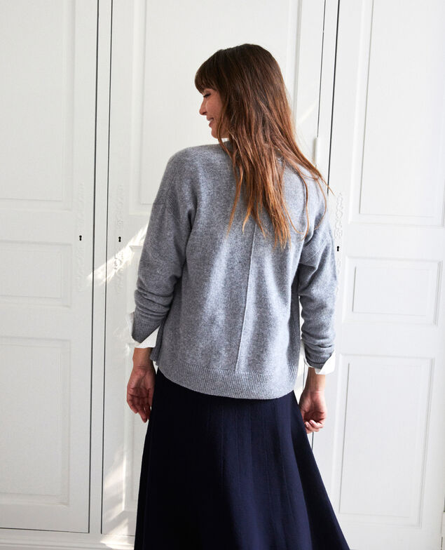  100% Cashmere cardigan Light grey