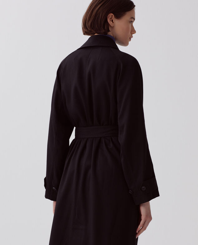 CATHERINE -Long and sleek trench coat H091 black beauty