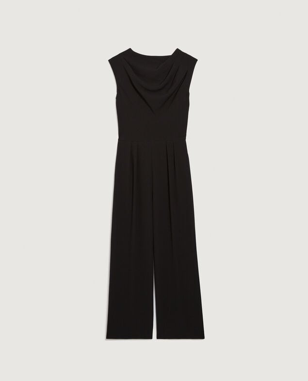 Silky crepe jumpsuit H091 black beauty