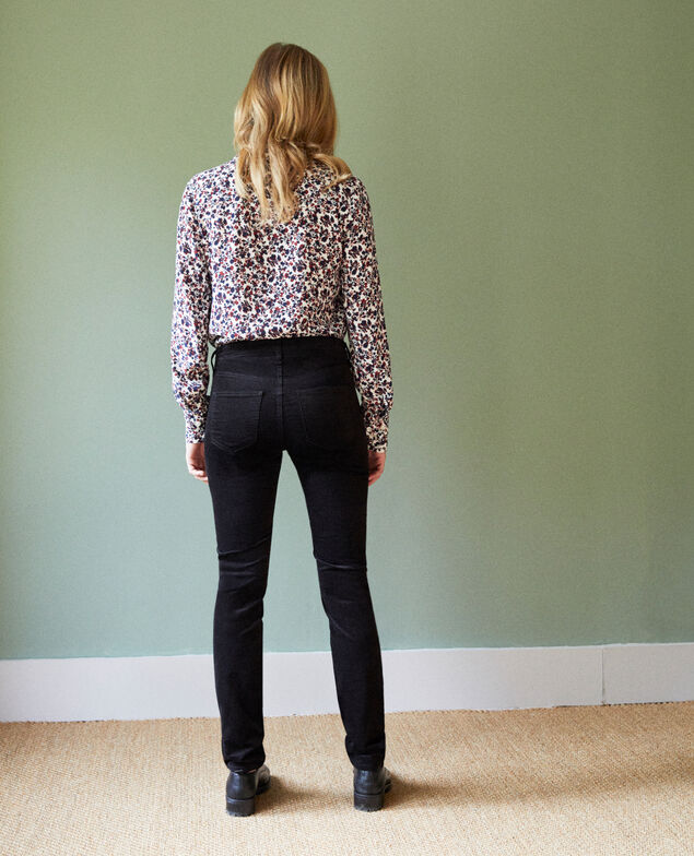 Smooth velvet trousers Noir
