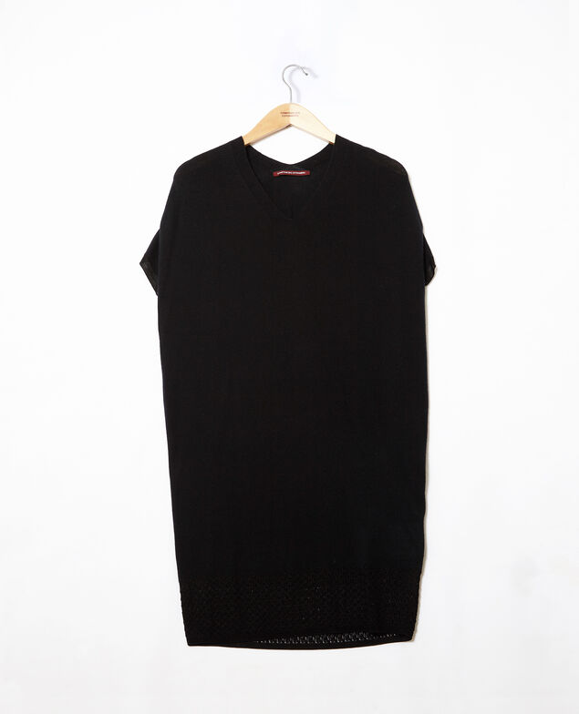 Zero-stitching knitted dress Black