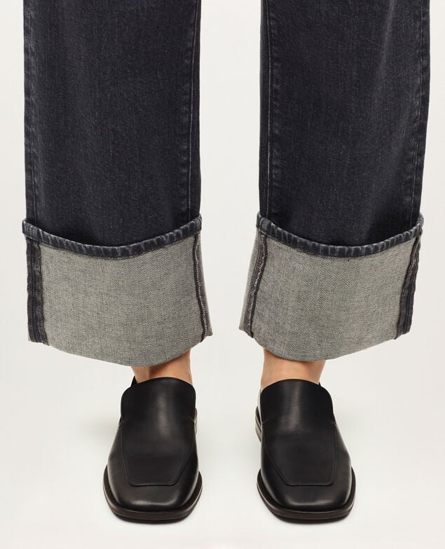 Leather loafers H091 black beauty
